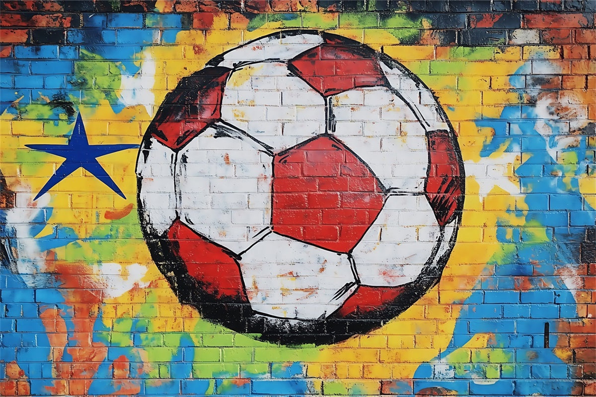 Football Backdrop Urban Soccer Wall Graffiti Backdrop UK BRP57-310