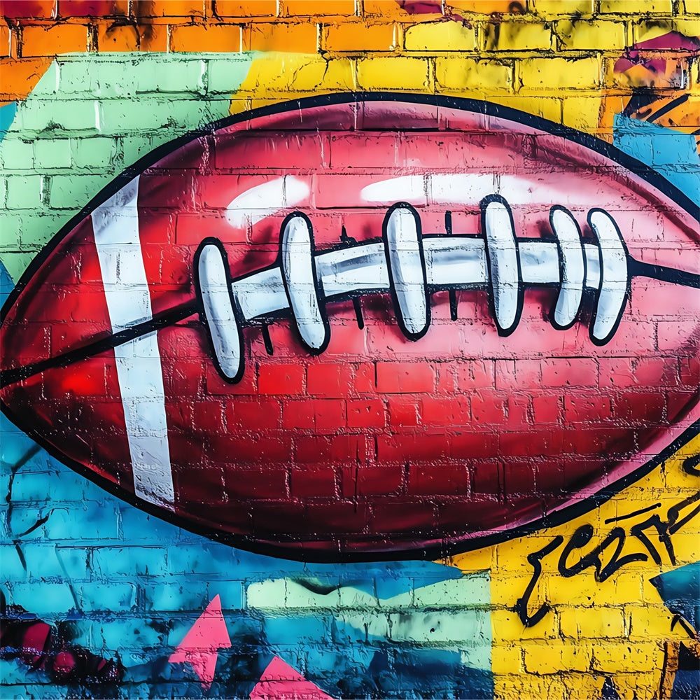 Sports Backdrops Graffiti Football Brick Backdrop UK BRP57-311