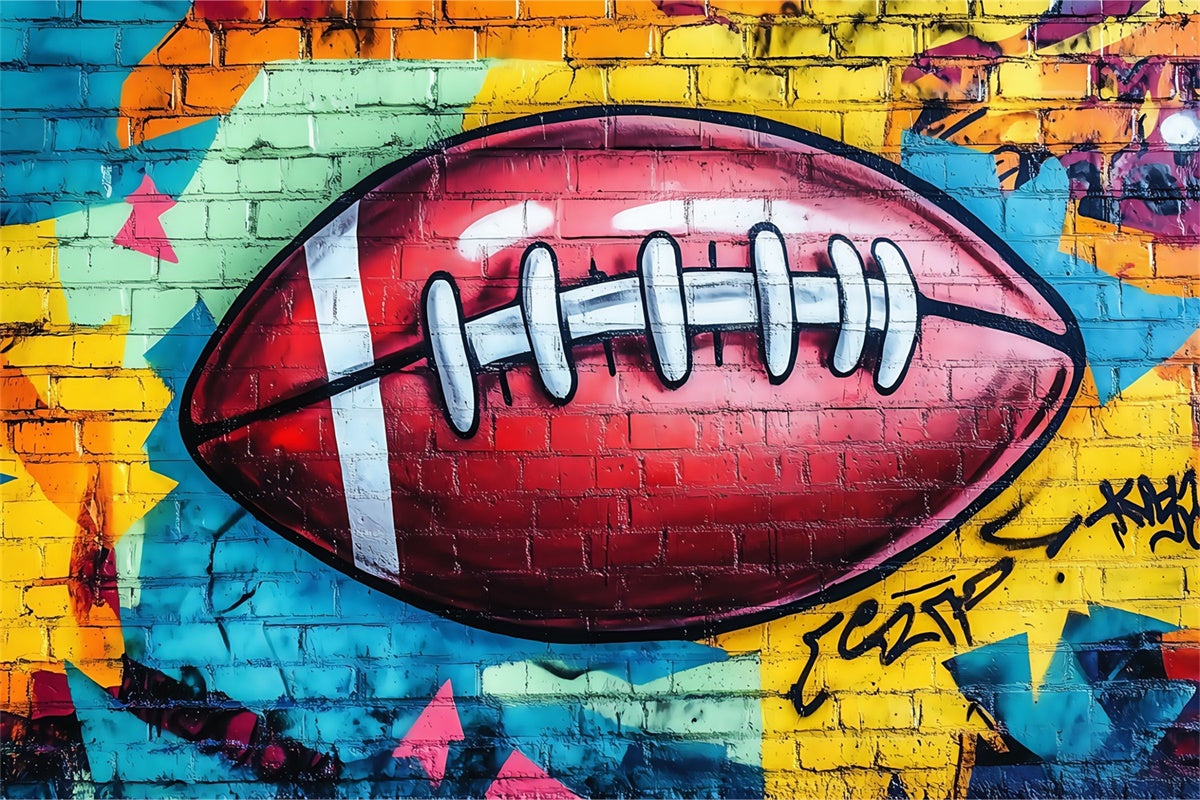 Sports Backdrops Graffiti Football Brick Backdrop UK BRP57-311