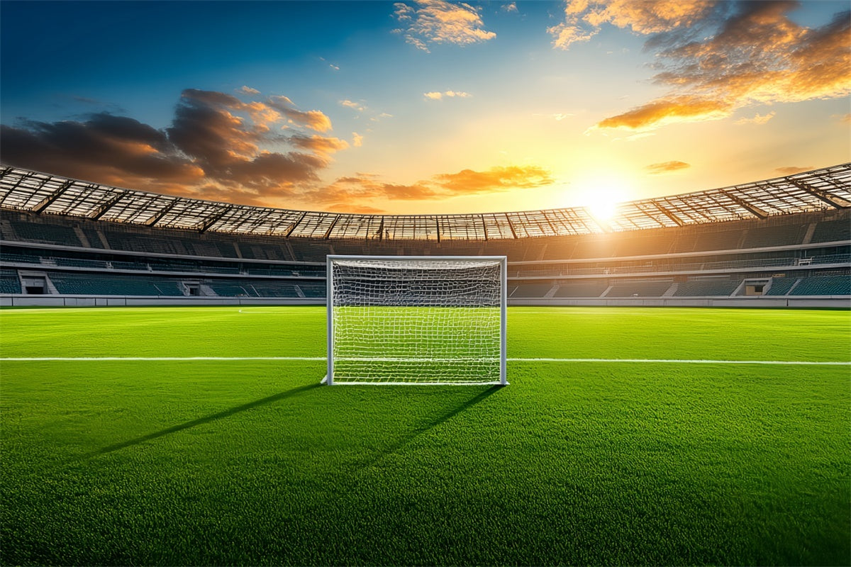 Soccer Field Backdrop Golden Hour Field Backdrop UK BRP57-313