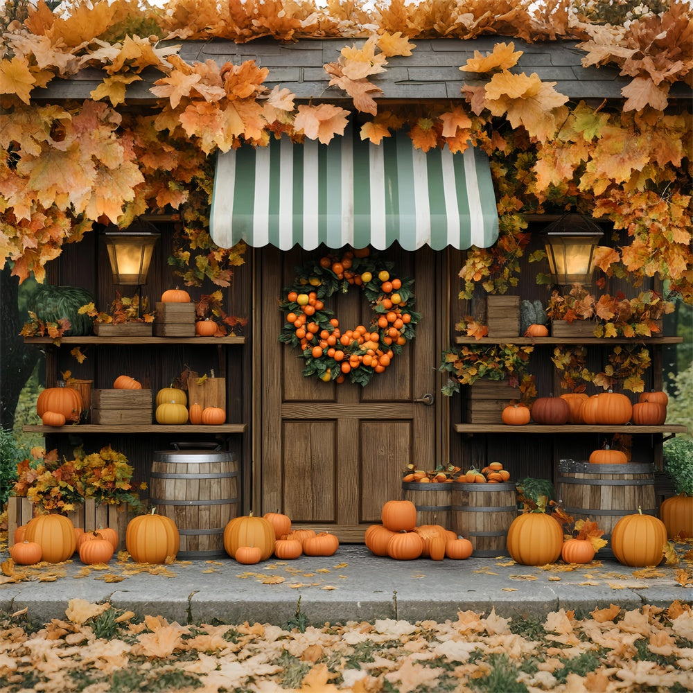 Backdrop Thanksgiving Autumn Porch Pumpkin Fall Backdrop UK BRP57-323
