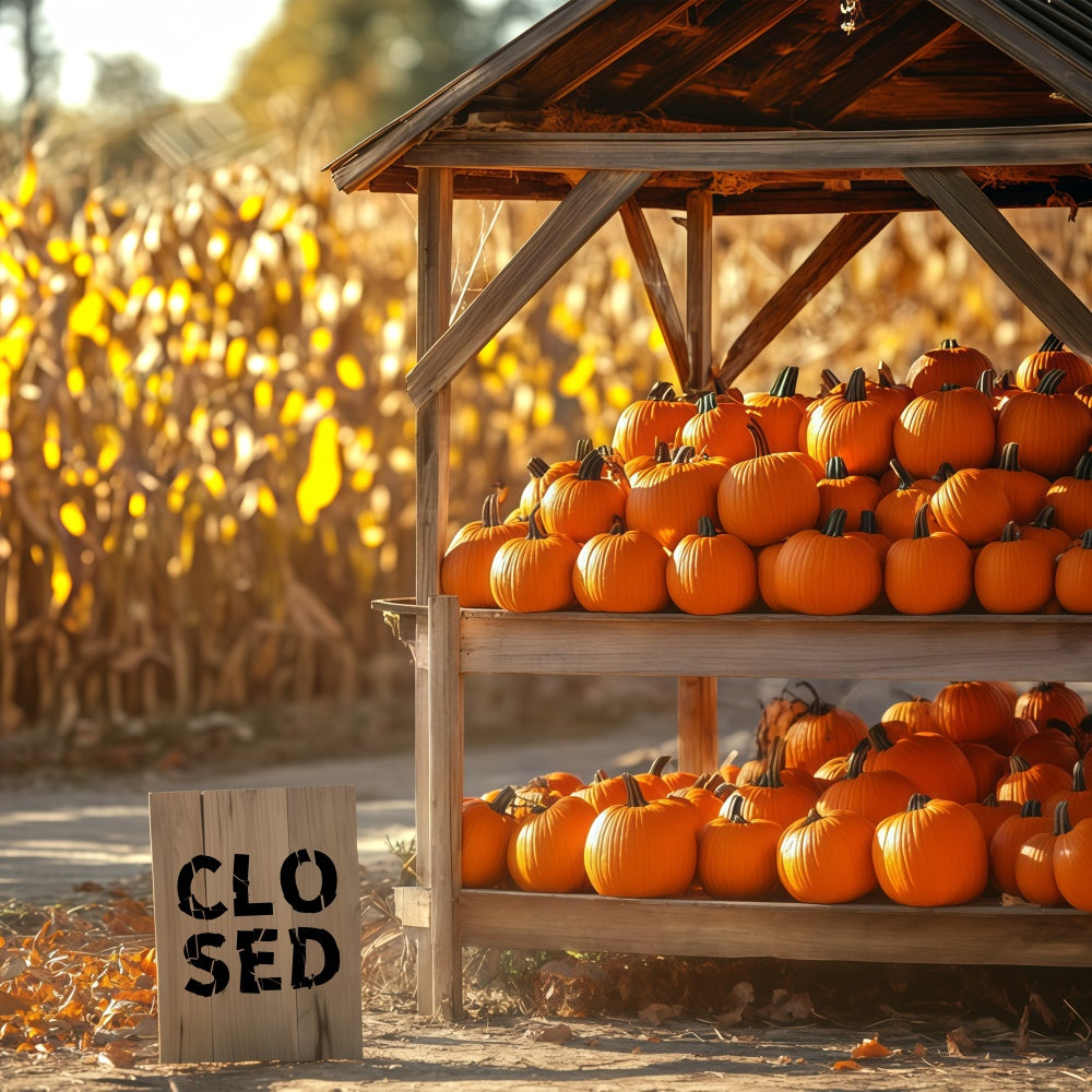 Backdrop For Thanksgiving Cornfield Pumpkin Booth Backdrop UK BRP57-329