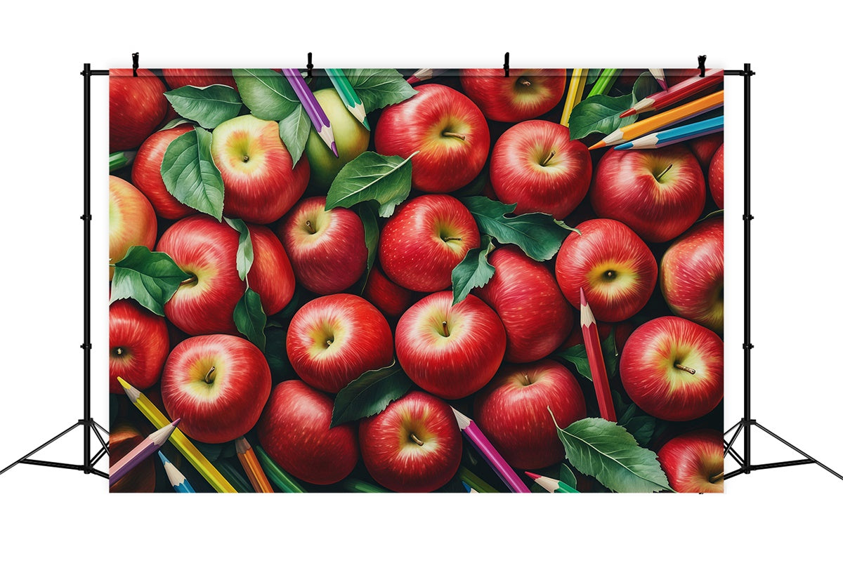 Back To School Backdrop Apple Pencils Delight Backdrop UK BRP57-36