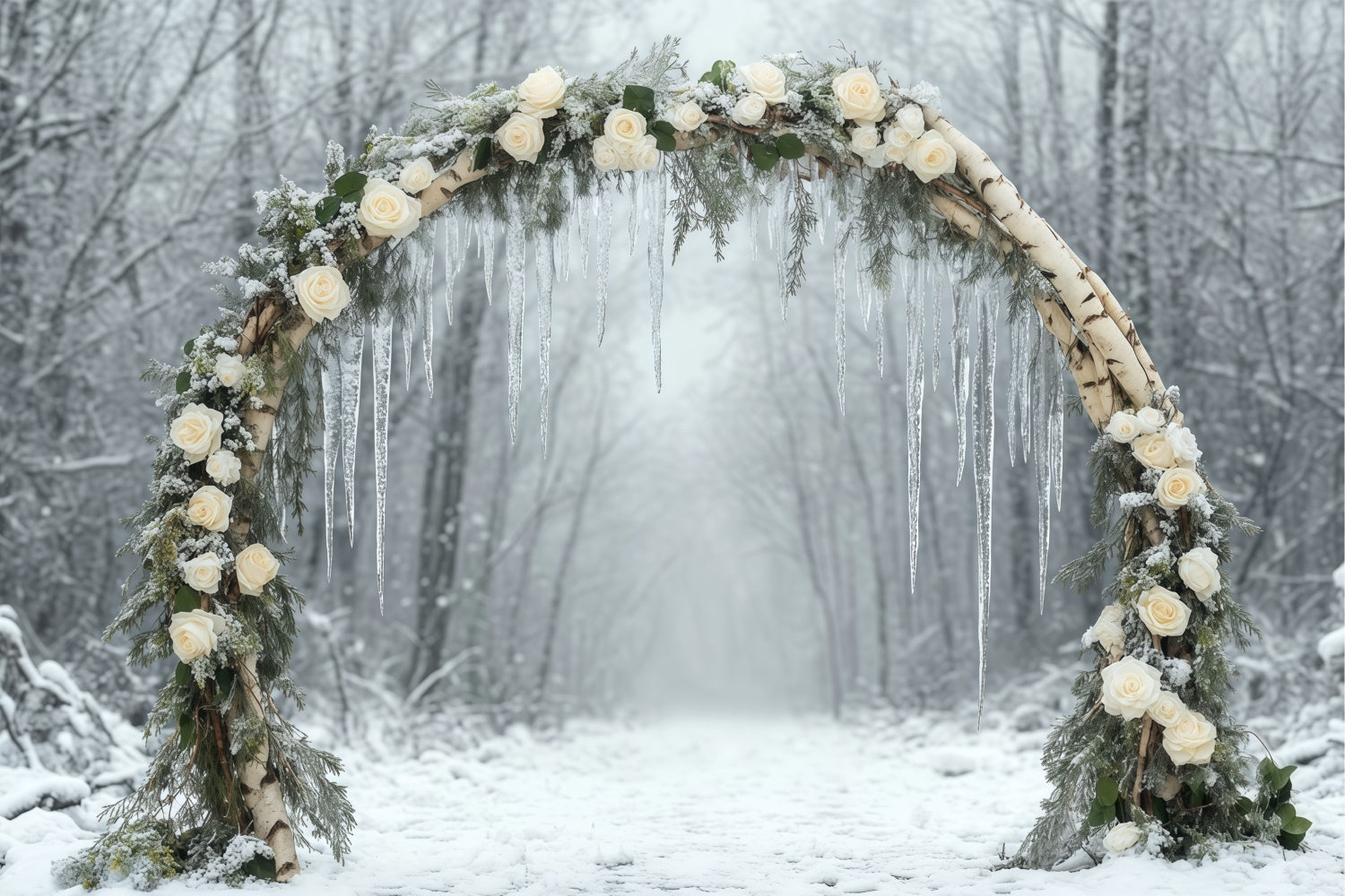 Winter Forest Backdrop Bloom Woodland Path Backdrop UK BRP57-364