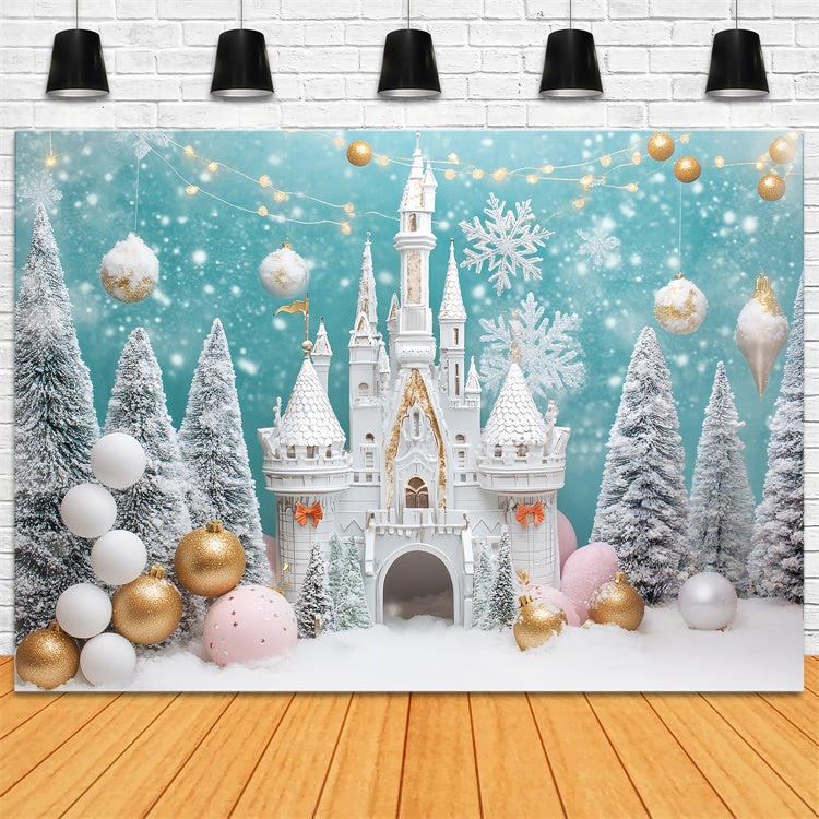 Castle Photo Backdrop Winter Royal Celebration Backdrop UK BRP57-371