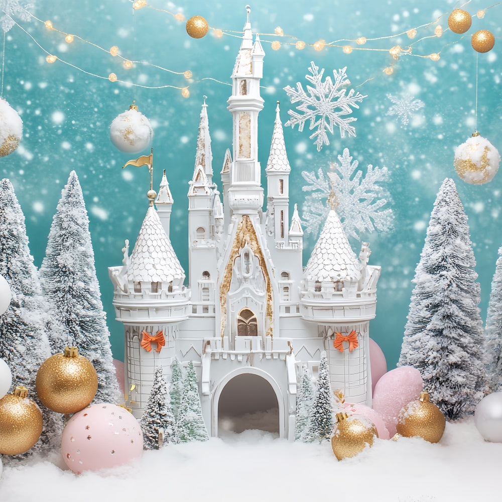 Castle Photo Backdrop Winter Royal Celebration Backdrop UK BRP57-371