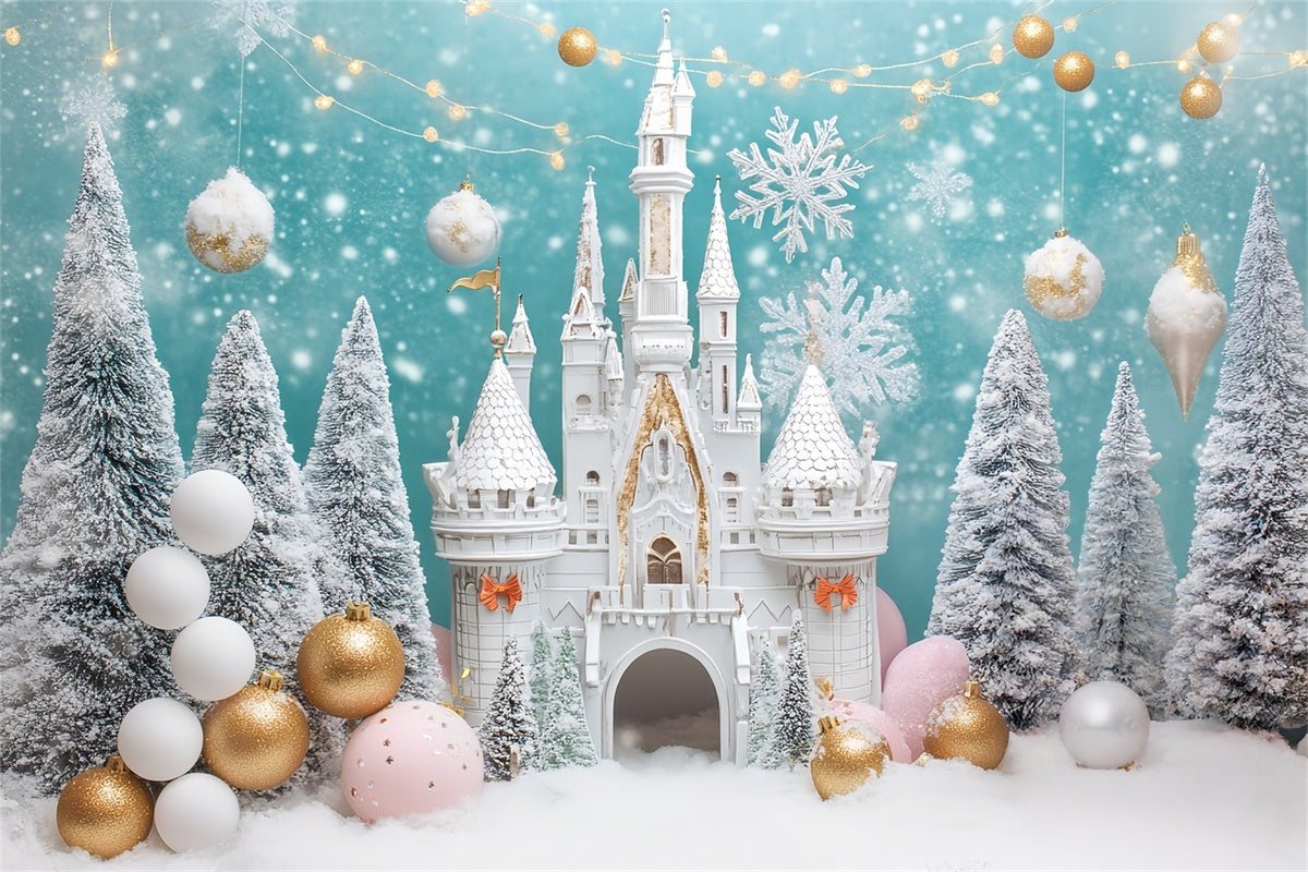 Castle Photo Backdrop Winter Royal Celebration Backdrop UK BRP57-371