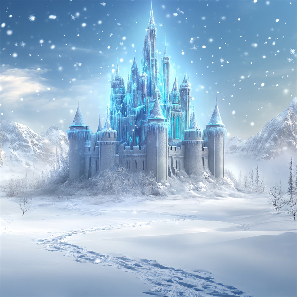 Winter Castle Backdrop Crystal Castle Trail Backdrop UK BRP57-375