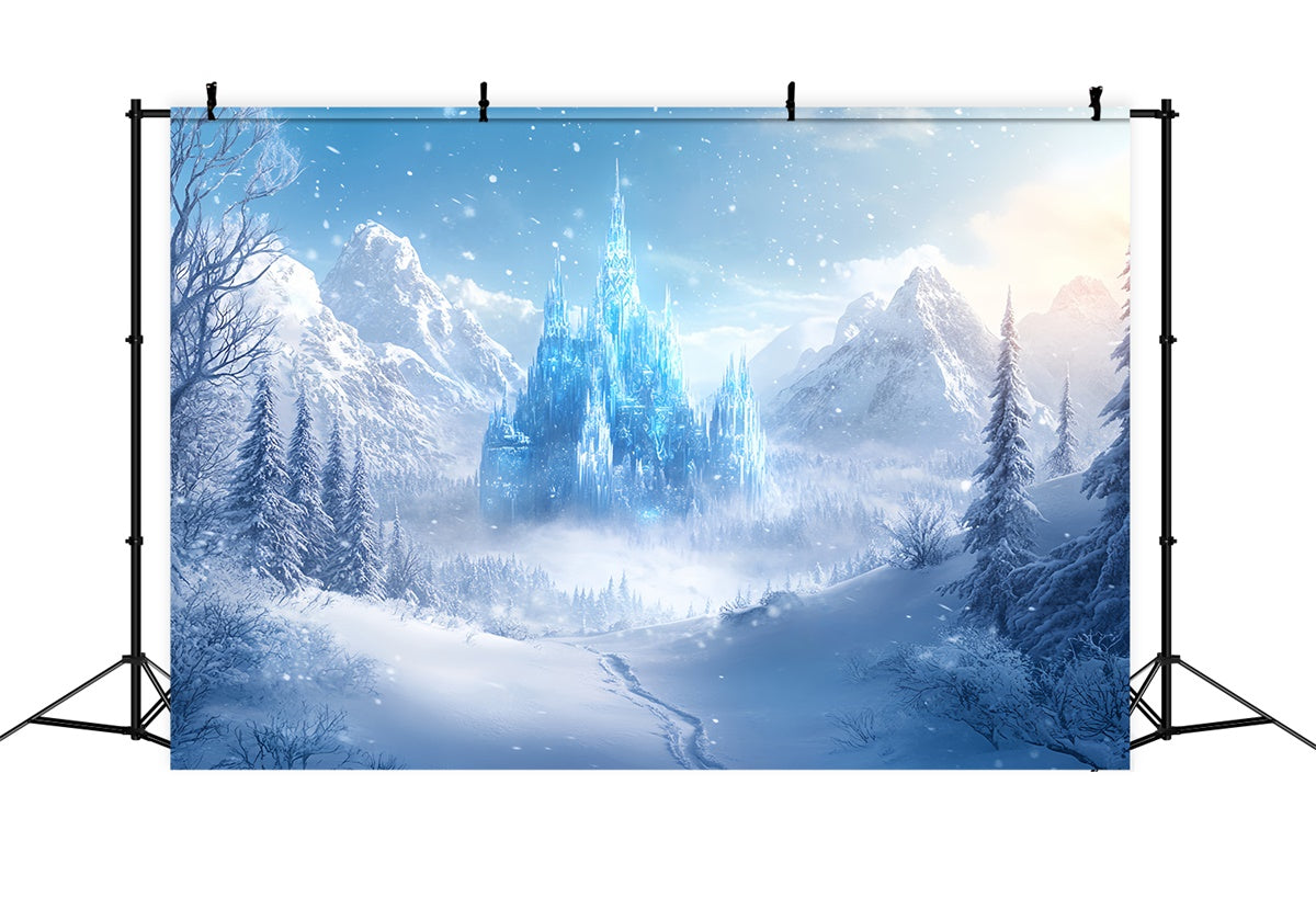 Winter Backdrops Misty Enchanted Ice Castle Backdrop UK BRP57-376