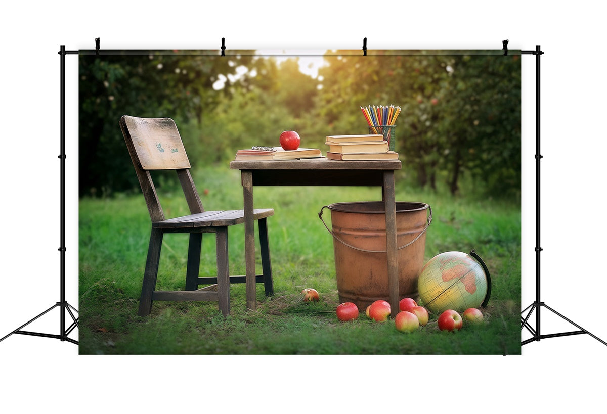School Photo Backdrops Woodland Learning Table Backdrop UK BRP57-38