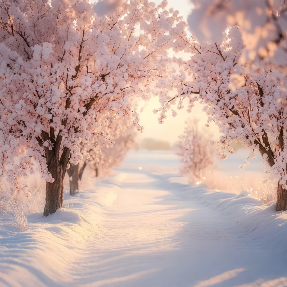 Winter Backdrops Blushing Winter Bloom Path Backdrop UK BRP57-390