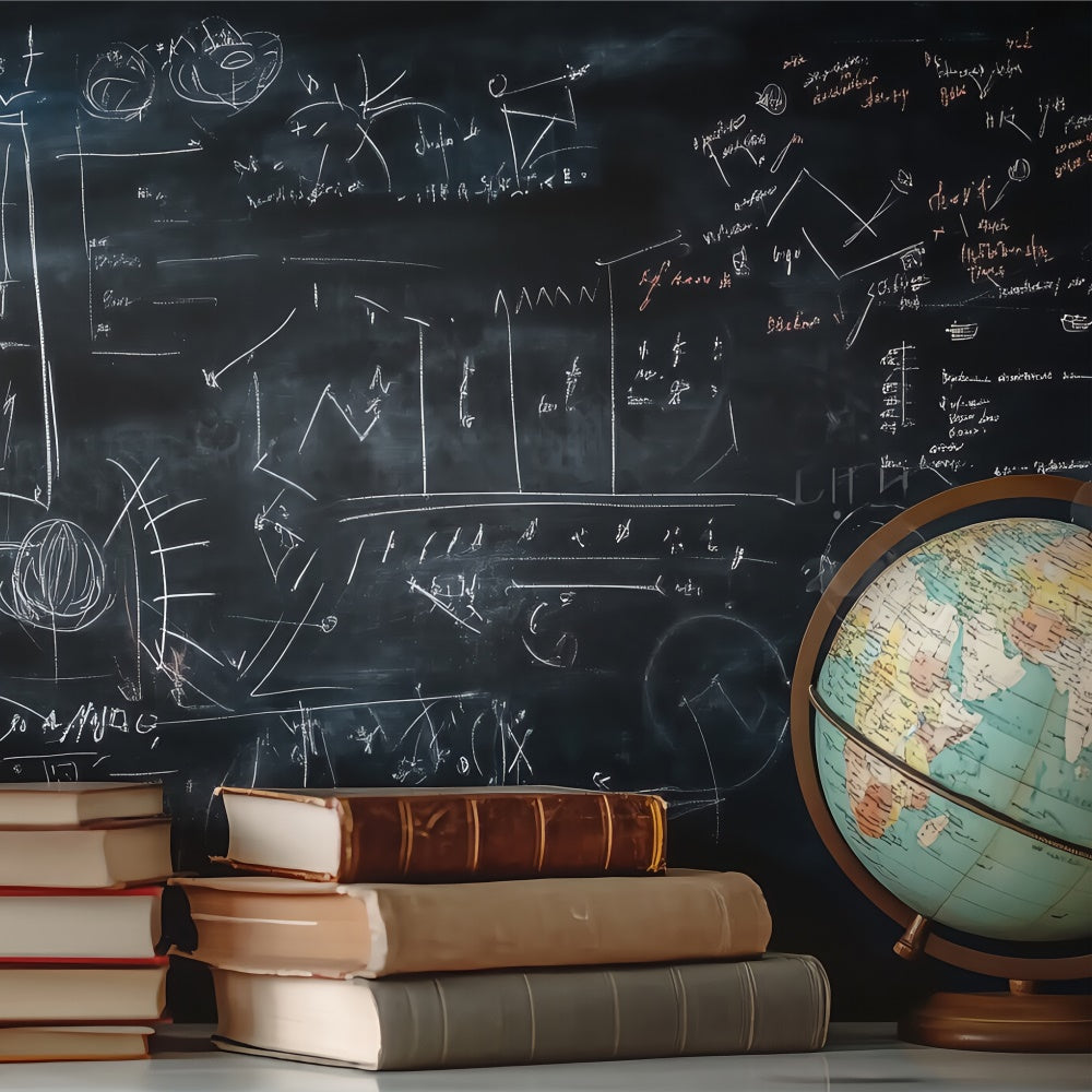 Chalkboard Photo Backdrop Math Scholarly Formulas Backdrop UK BRP57-40