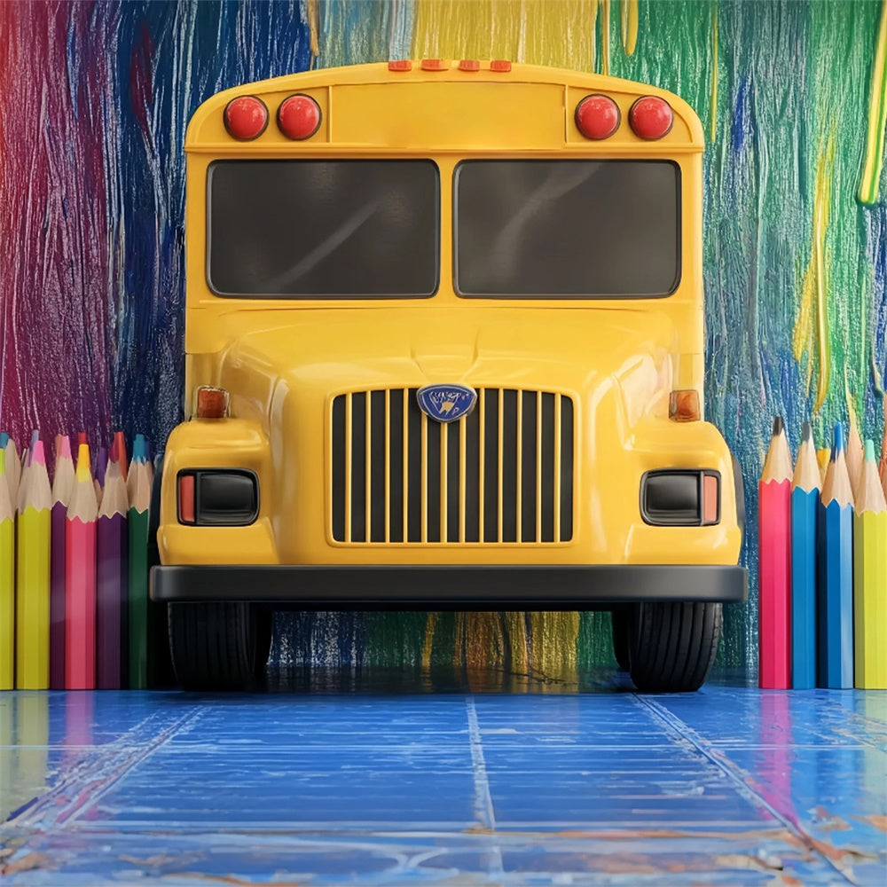 School Photo Backdrop Magic School Bus Vibes Backdrop UK BRP57-50