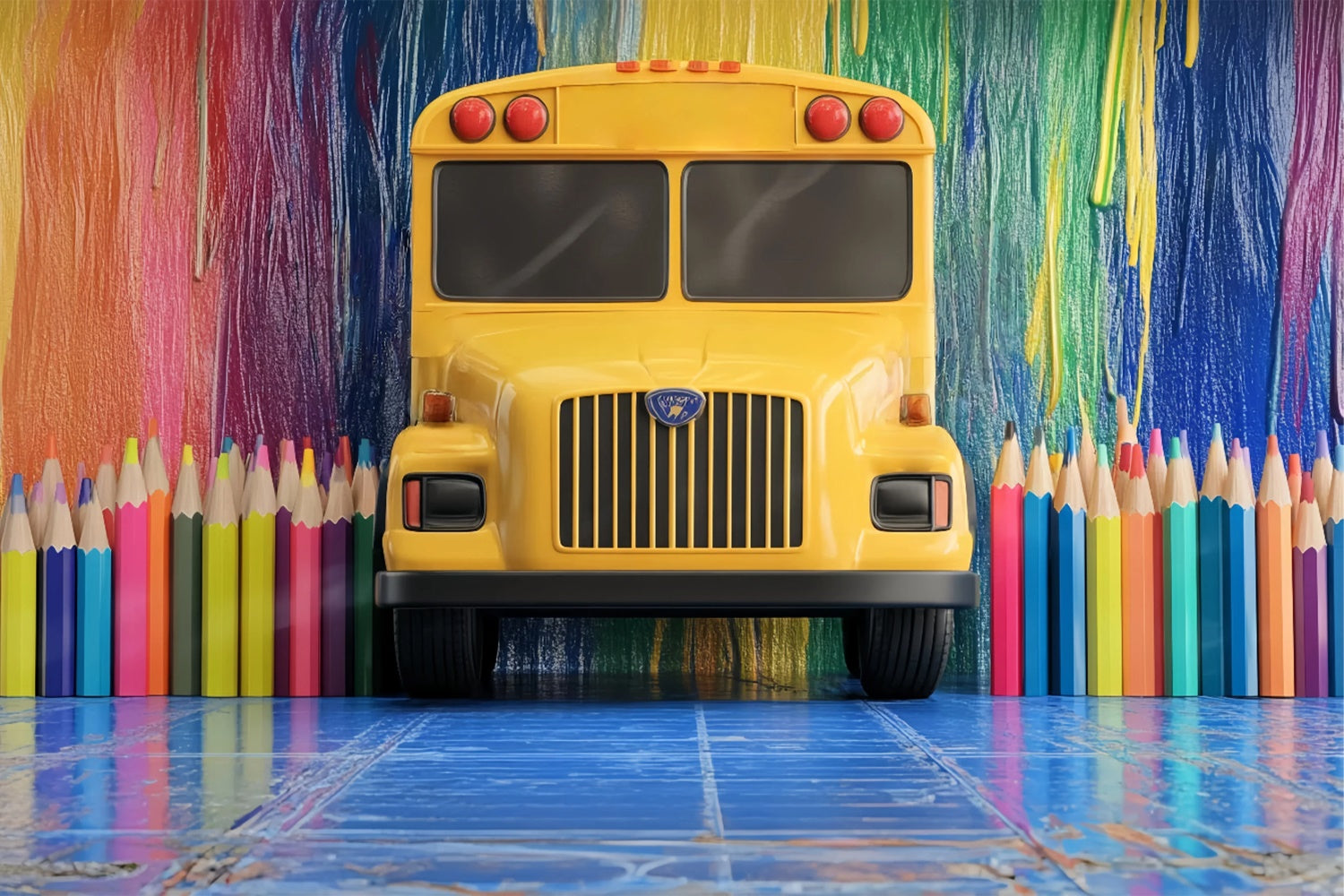 School Photo Backdrop Magic School Bus Vibes Backdrop UK BRP57-50
