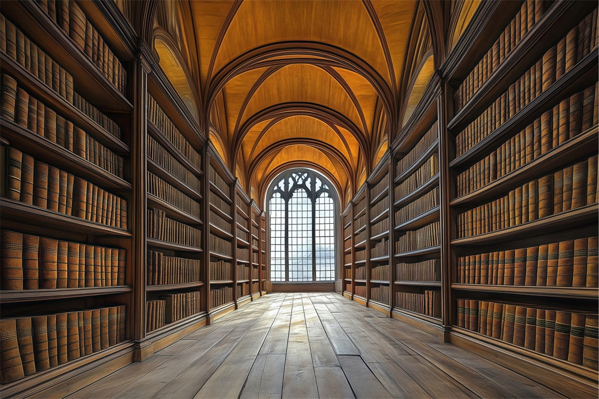 Back To School Photo Backdrop Gothic Library Hall Backdrop UK BRP57-53