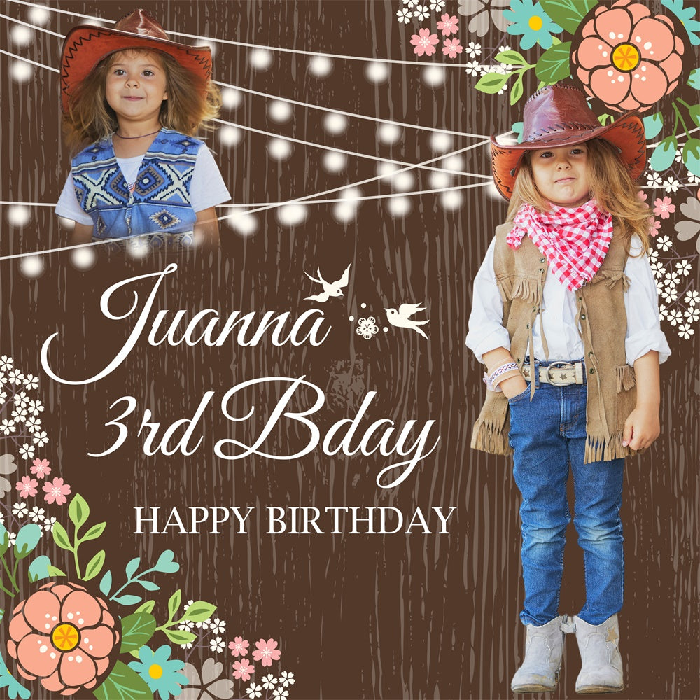 Custom Birthday Backdrops Rustic Rodeo Birthday Backdrop UK BRP6-100
