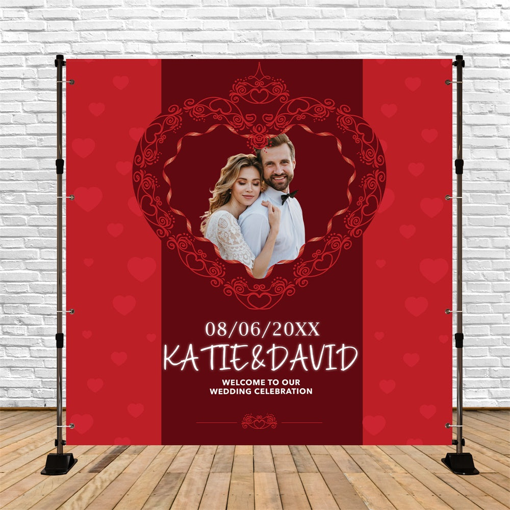 Elegant Wedding Backdrop Enchanted Heart Romantic Custom Backdrop UK BRP6-104