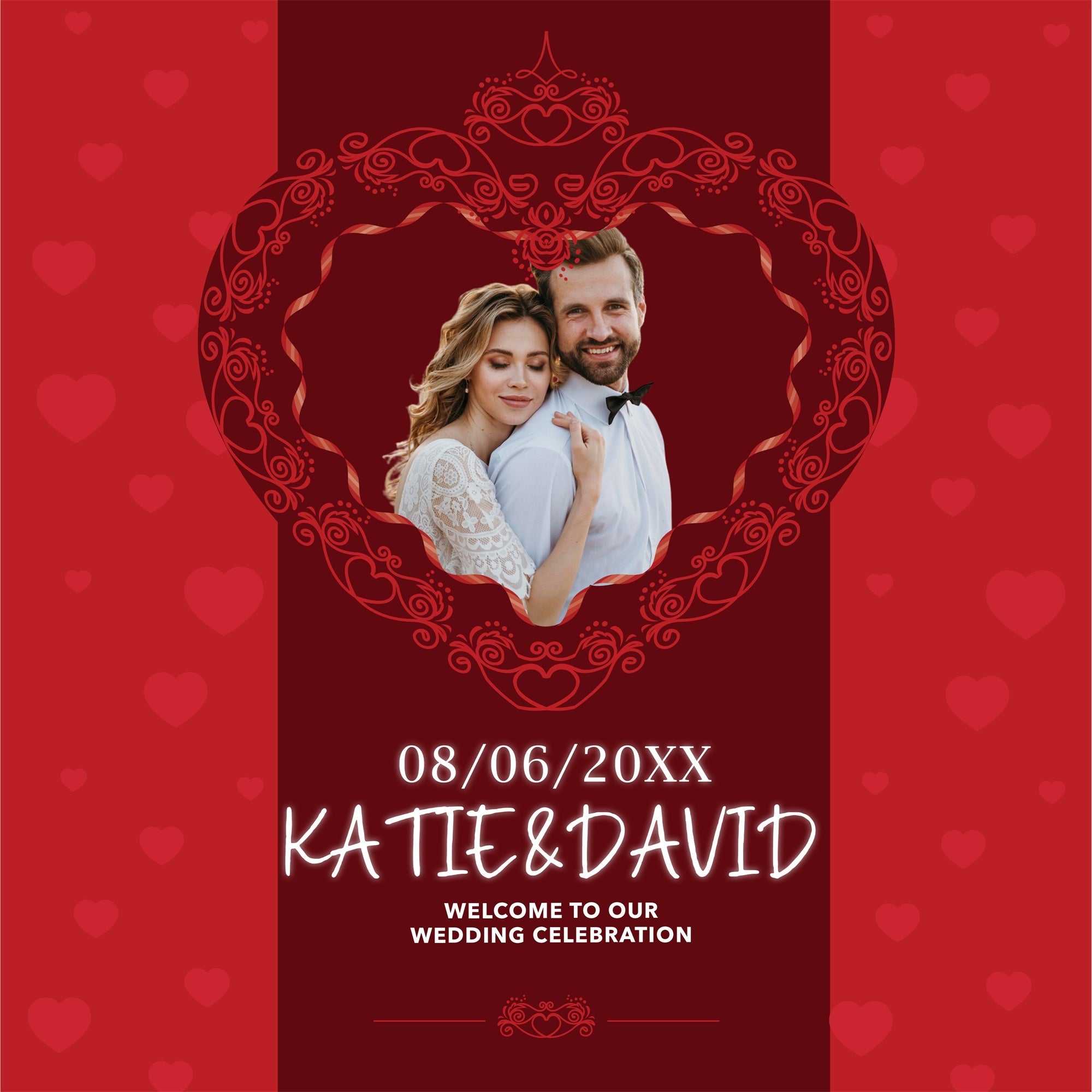 Elegant Wedding Backdrop Enchanted Heart Romantic Custom Backdrop UK BRP6-104