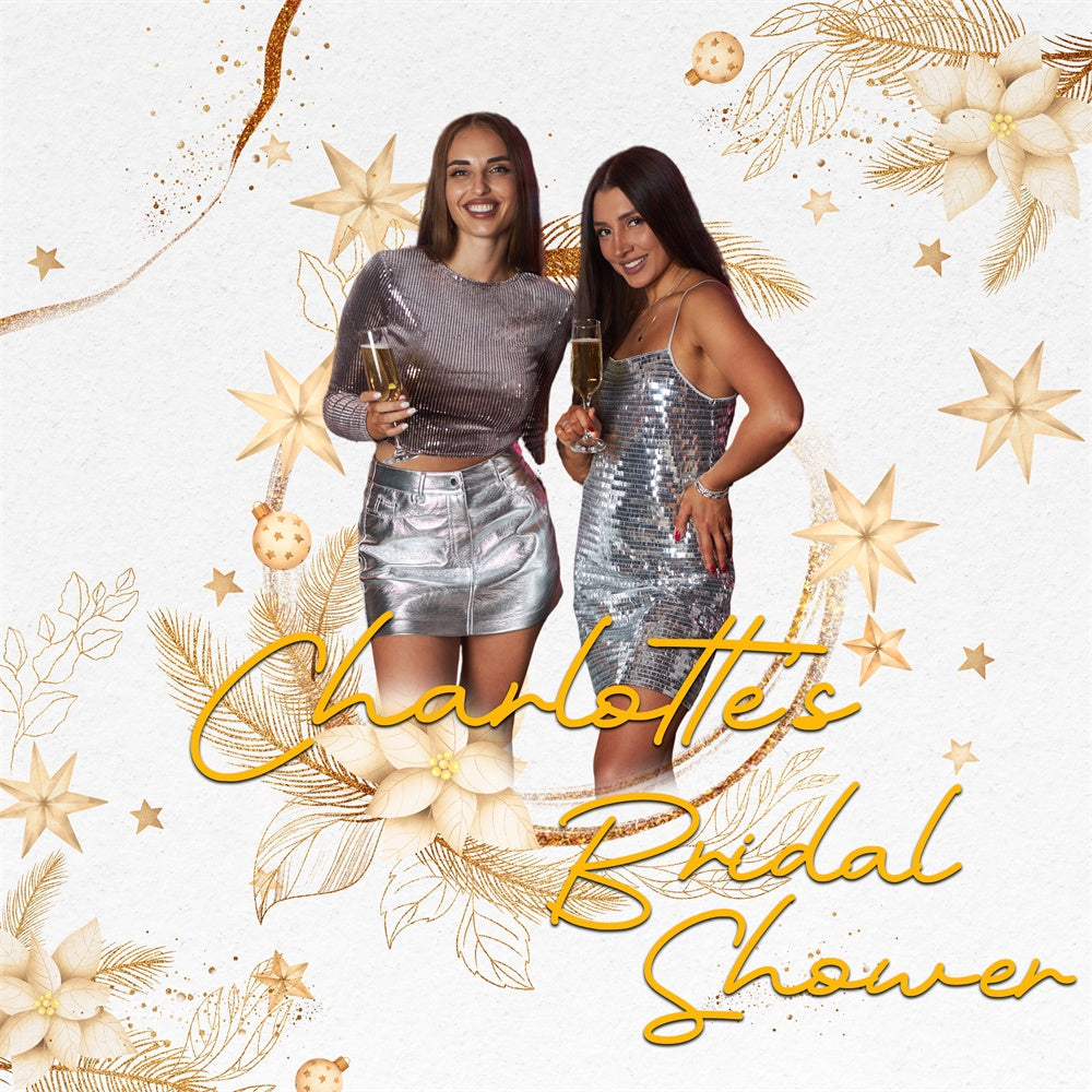 Bridal Shower Photo Backdrop Shiny Bright Chic Customized Backdrop UK BRP6-111