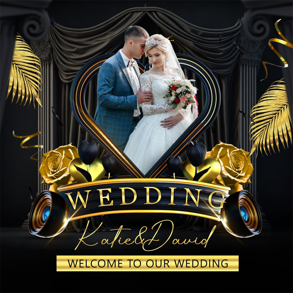 Wedding Photo Backdrop Twinkling Lights Bliss Customized Backdrop UK BRP6-118