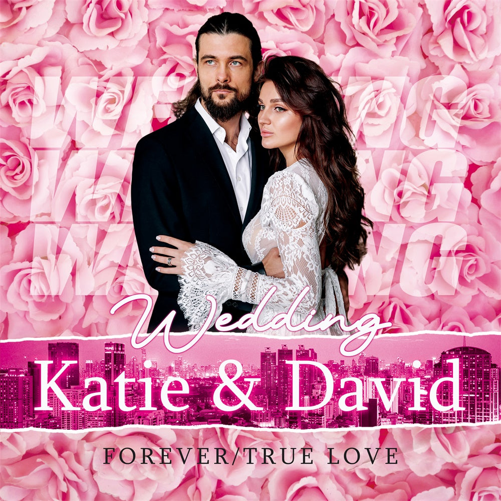 Wedding Photo Backdrops Rose Garden Pink Customized Backdrop UK BRP6-135