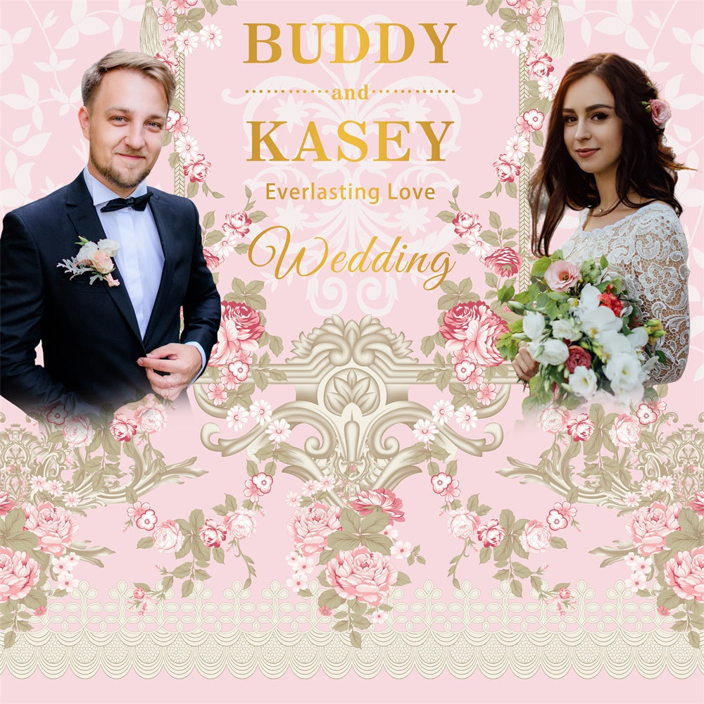 Backdrops For Weddings Soft Rose Elegant Custom Backdrop UK BRP6-136