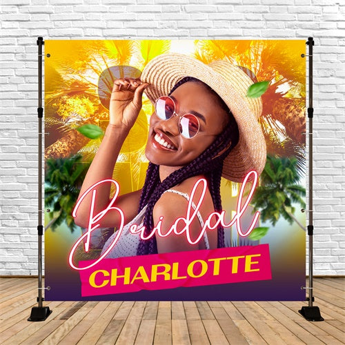 Bridal Shower Backdrops Sunshine Palm Custom Summer Backdrop UK BRP6-147