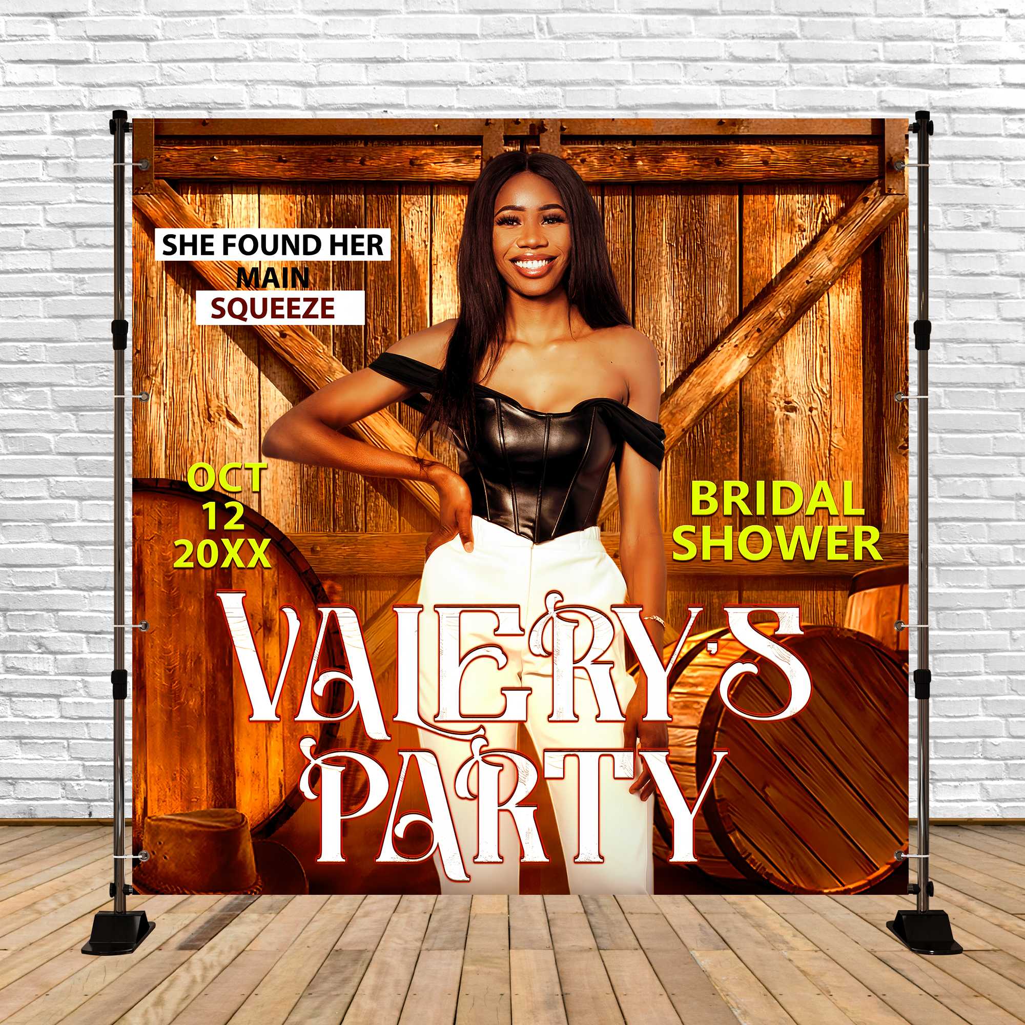 Barn Door Wedding Backdrop Rustic Charm Personalized Backdrop UK BRP6-149