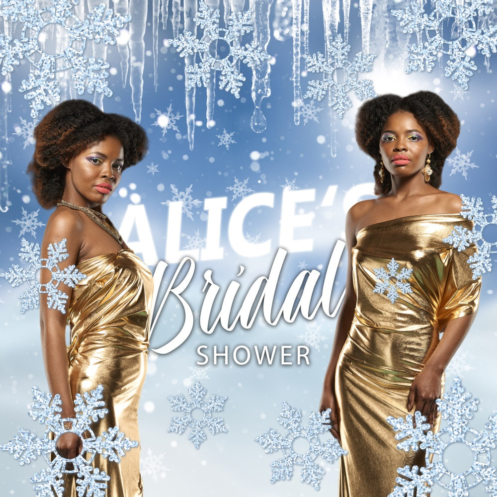 Bridal Shower Photo Backdrop Snow Queen Personalized Backdrop UK BRP6-152