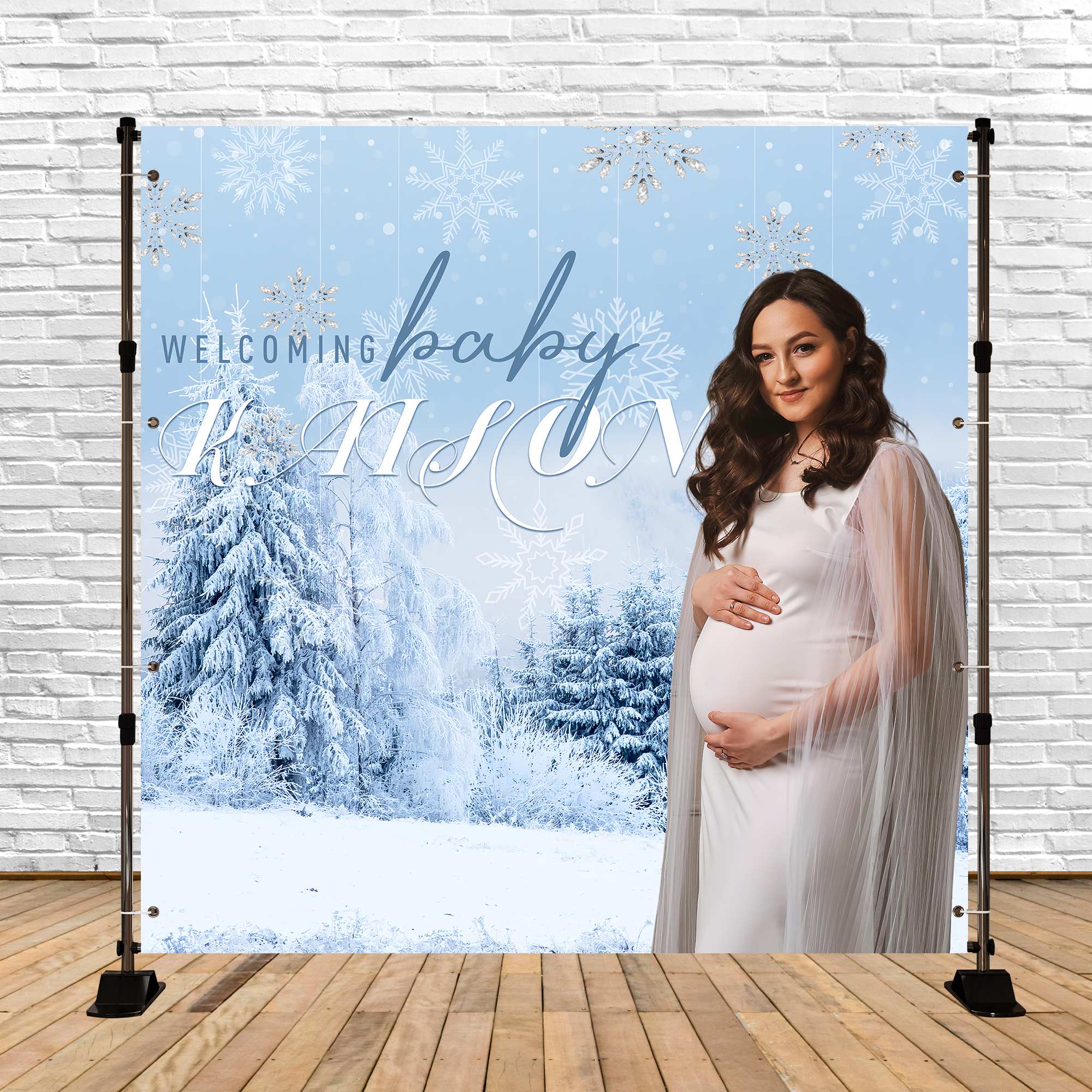 Backdrop For Baby Shower Winter Wonderland Customized Backdrop UK BRP6-16