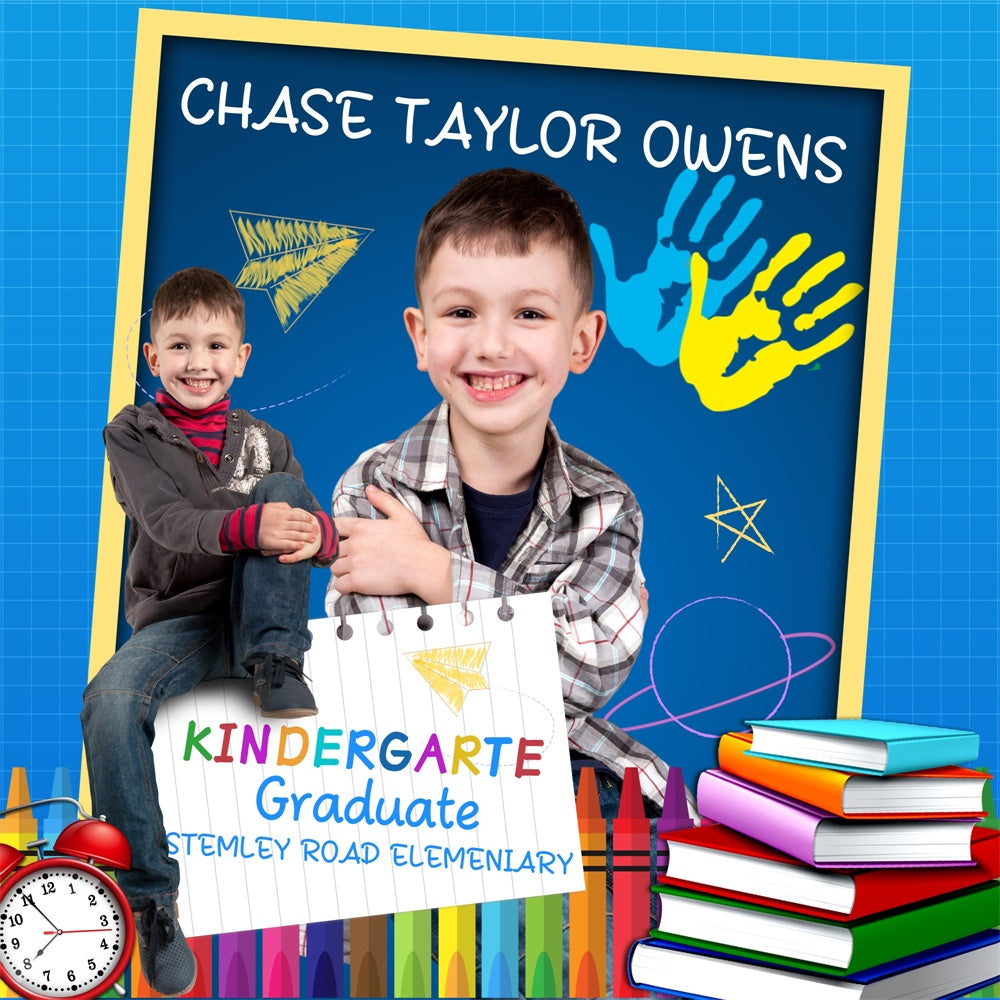 Preschool Graduation Backdrop Rainbow Handprint Custom Party Graduation Backdrop UK BRP6-168