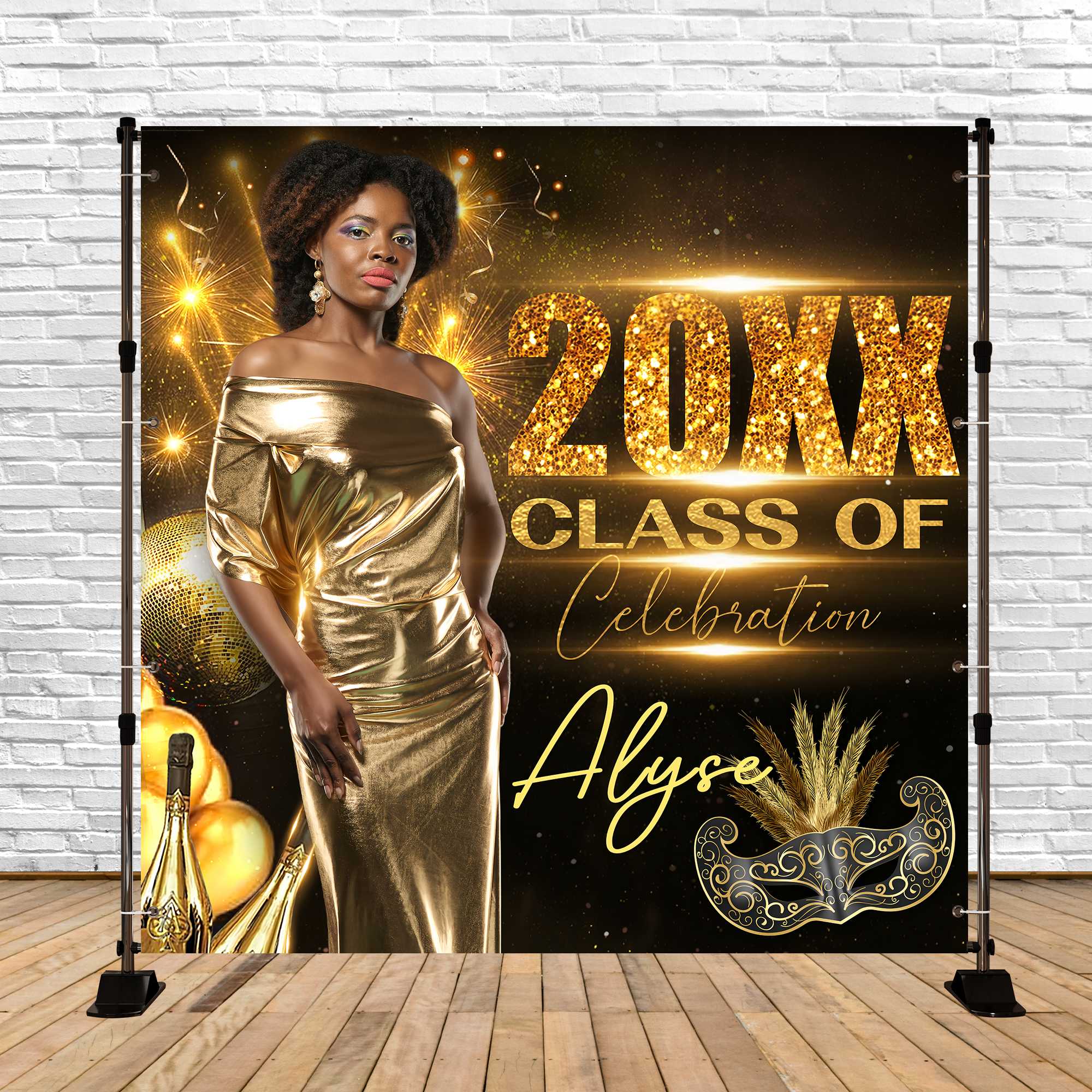 Graduation Backdrop Ideas Shimmer Glam Custom Party Graduation Backdrop UK BRP6-177