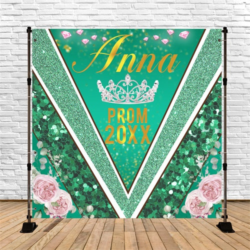 Prom Photo Backdrop Emerald Glitter Custom Party Graduation Backdrop UK BRP6-179