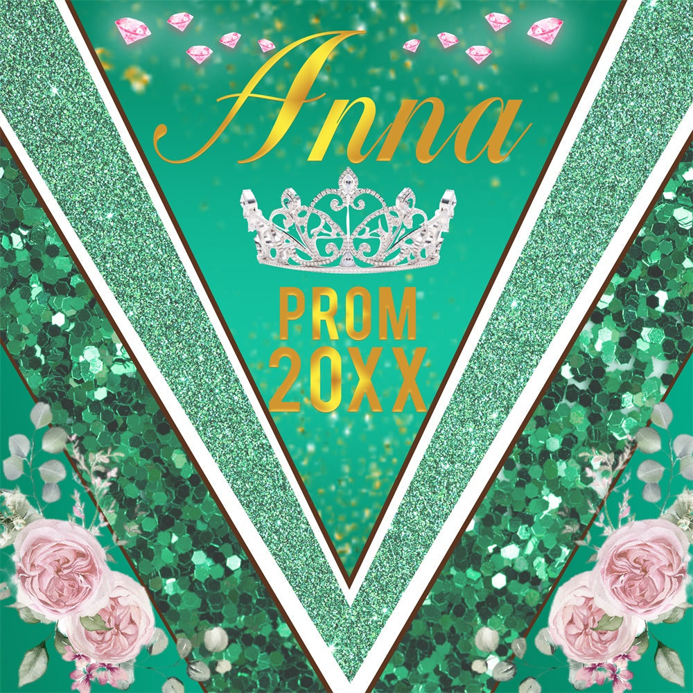 Prom Photo Backdrop Emerald Glitter Custom Party Graduation Backdrop UK BRP6-179
