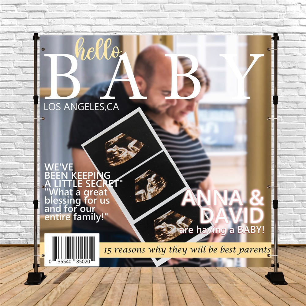 Baby Shower Backdrops Magazine Cover Personalized Backdrop UK BRP6-18