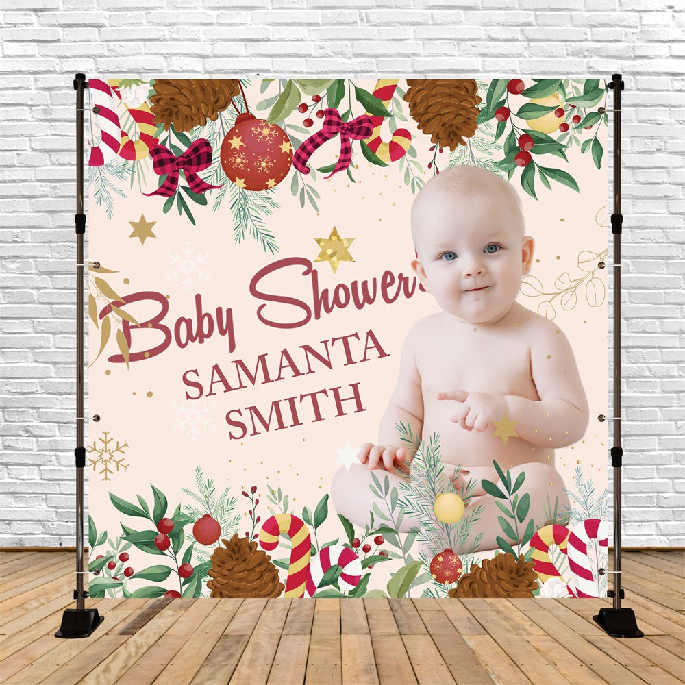 Backdrops For Baby Shower Holiday Cheer Personalized Backdrop UK BRP6-20