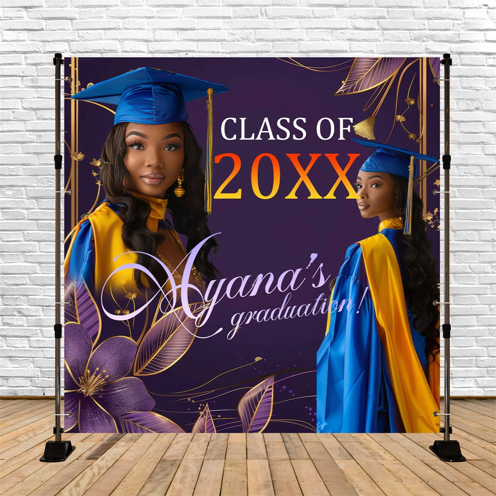 Graduated Backdrop Floral Fantasy Custom Party Graduation Backdrop UK BRP6-202