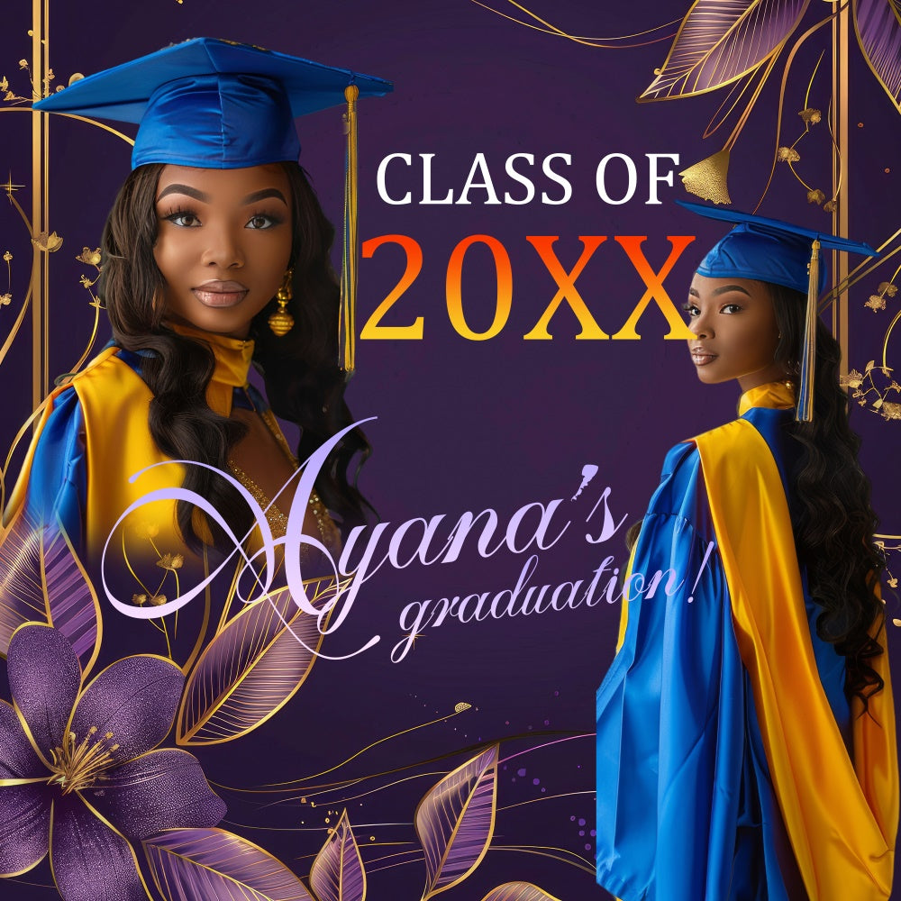 Graduated Backdrop Floral Fantasy Custom Party Graduation Backdrop UK BRP6-202