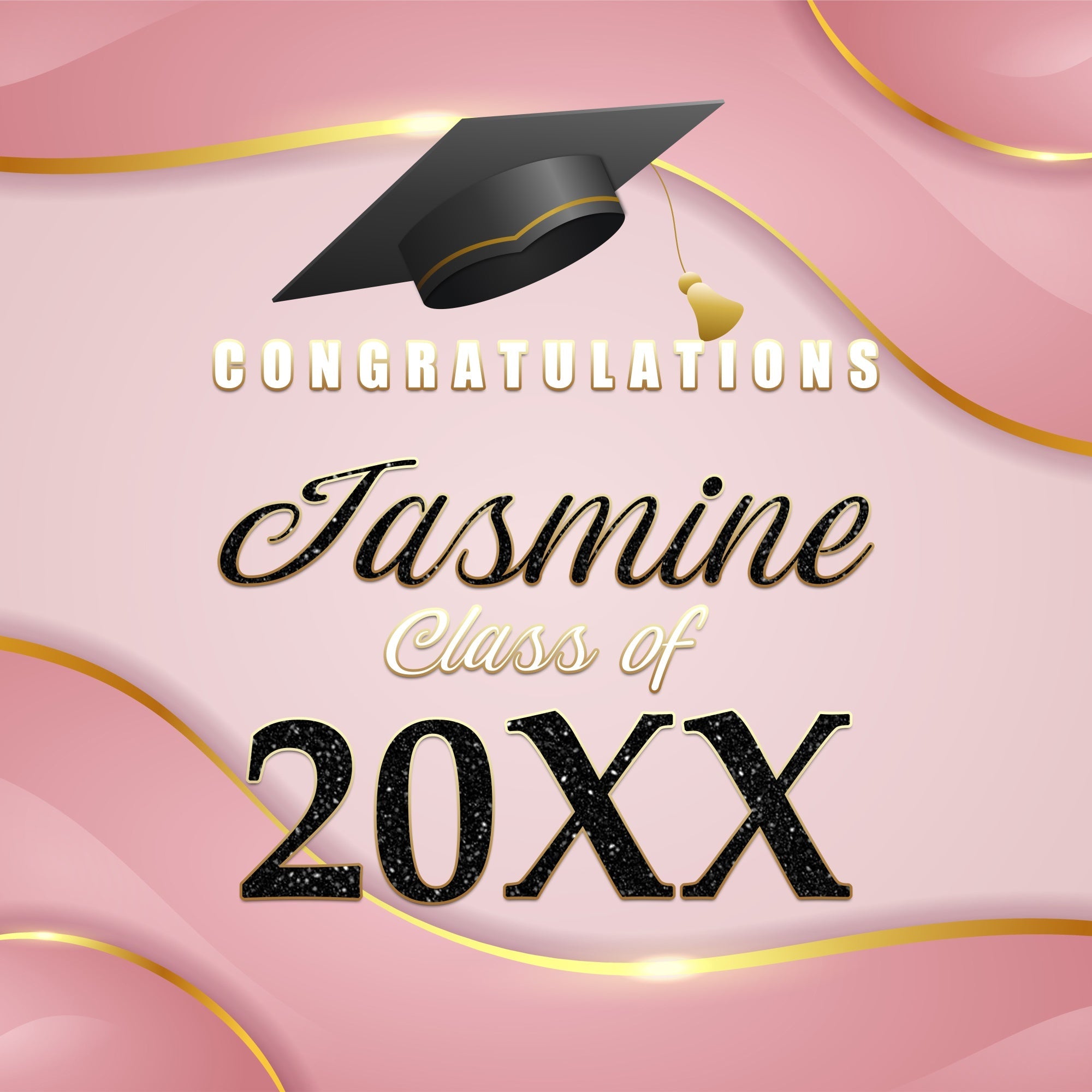 Backdrop Graduation Soft Sparkle Personalized Party Graduation Backdrop UK BRP6-203