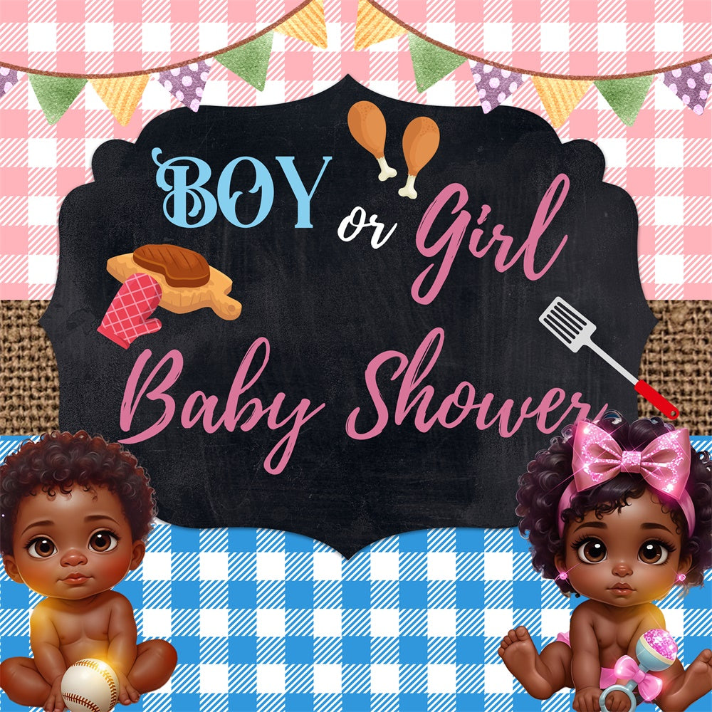 Baby Shower Photo Backdrop Cookout Fun Bash Customized Backdrop UK BRP6-209