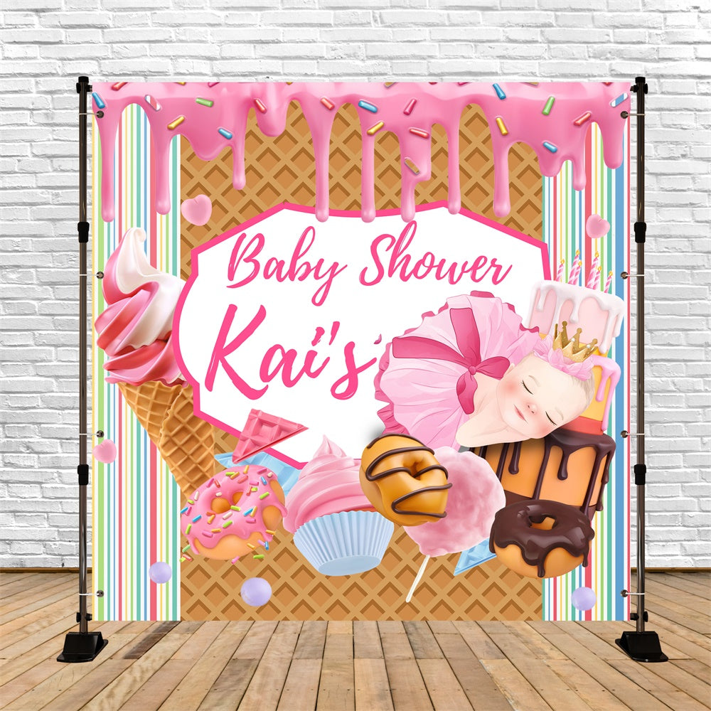 Backdrops For Baby Shower Sweet Treats Customized Backdrop UK BRP6-214