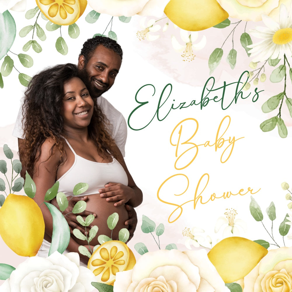 Baby Shower Photo Backdrop Rose Lemon Joy Custom Backdrop UK BRP6-226