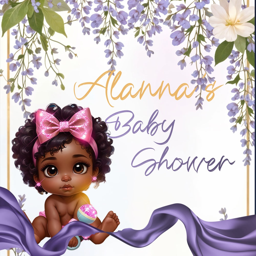 Backdrops For Baby Shower Lavender Bloom Personalized Backdrop UK BRP6-231