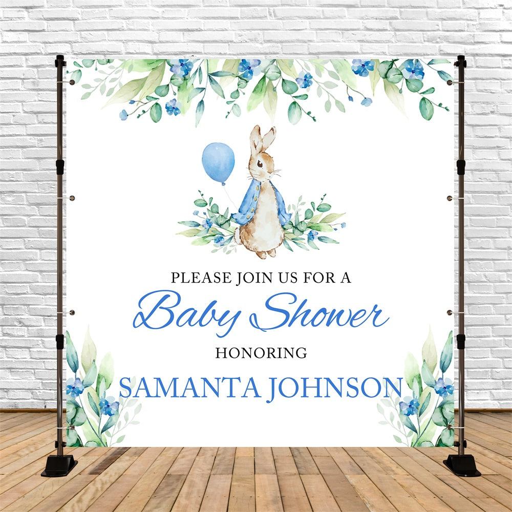 Baby Shower Backdrop Ideas Watercolor Rabbit Custom Backdrop UK BRP6-25