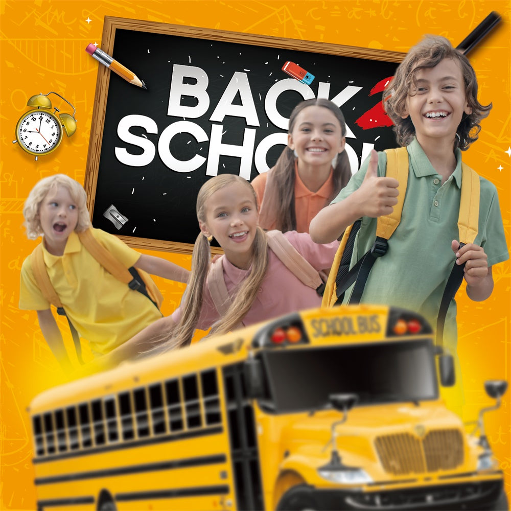 Back To School Photo Backdrop Joyful School Bus Custom Backdrop UK BRP6-29