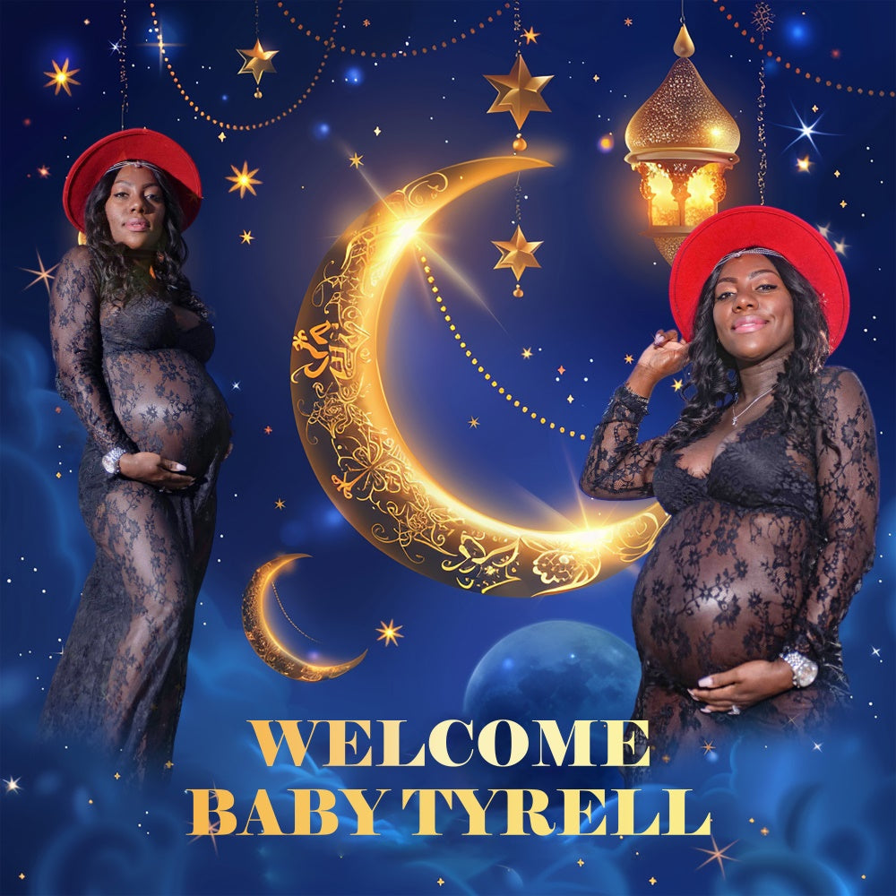 Baby Shower Backdrop Ideas Moon Stars Luxe Custom Backdrop UK BRP6-3