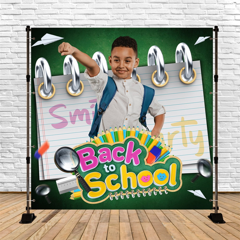 School Picture Backdrop Paper Plane Explorer Custom Backdrop UK BRP6-34