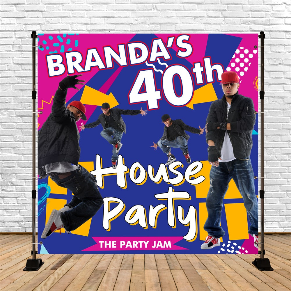 40th Birthday Backdrop Urban Vibes Bash Customized Backdrop UK BRP6-55
