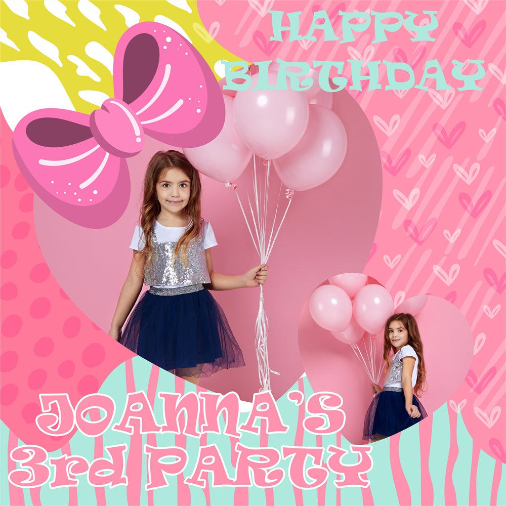 Backdrop For Birthday Party Dreamy Pink 3rd Birthday Backdrop UK BRP6-62