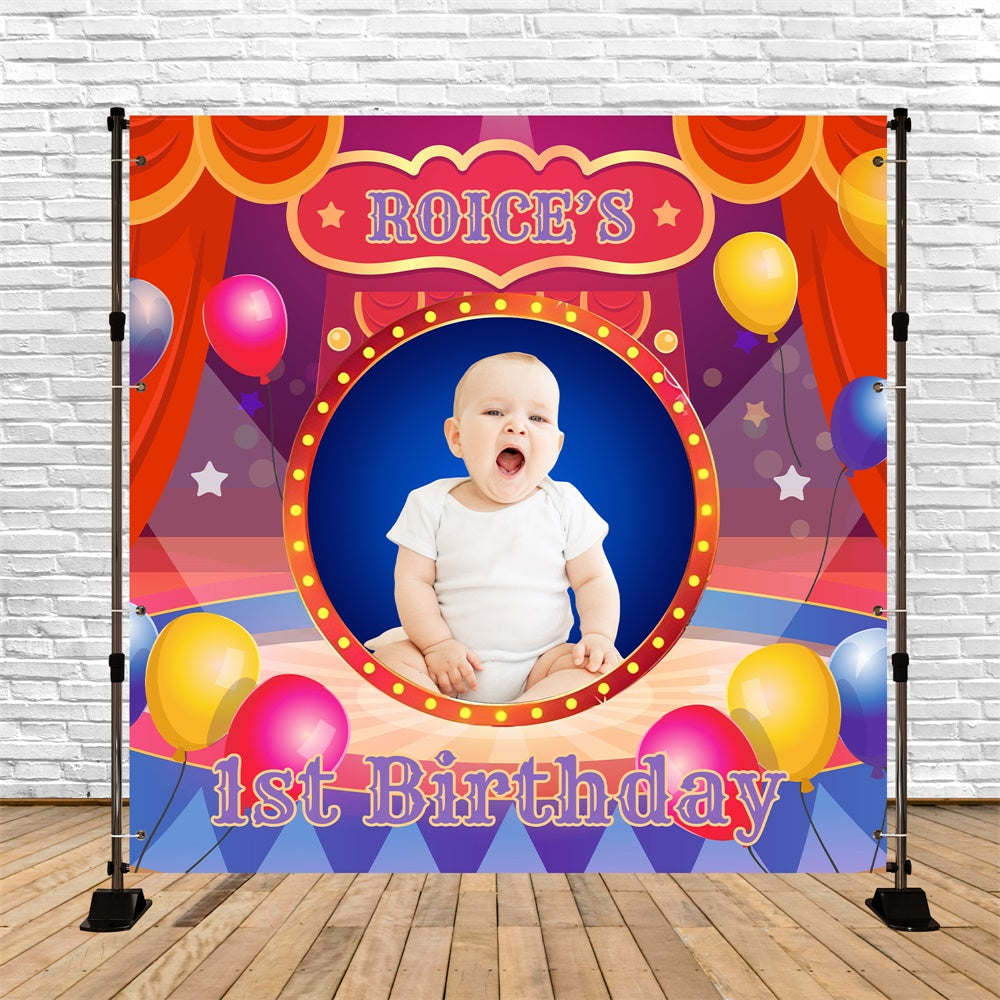 First Birthday Backdrop Circus Joy Personalized Backdrop UK BRP6-65